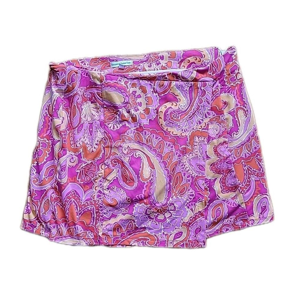 Sunsets & Sweet Tea Orange Pink Shell Paisley Skort 10 Pickle Ball Golf Tennis